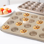 Nsmykhg 24-Cup Nonstick Mini Cupcake & Muffin Pans - Carbon Steel Baking Pans, 3 Pack, Durable Muffin Tin, Easy to Clean, Perfect for Baking Cupcakes & Mini Muffins, Oven Safe, BPA-Free