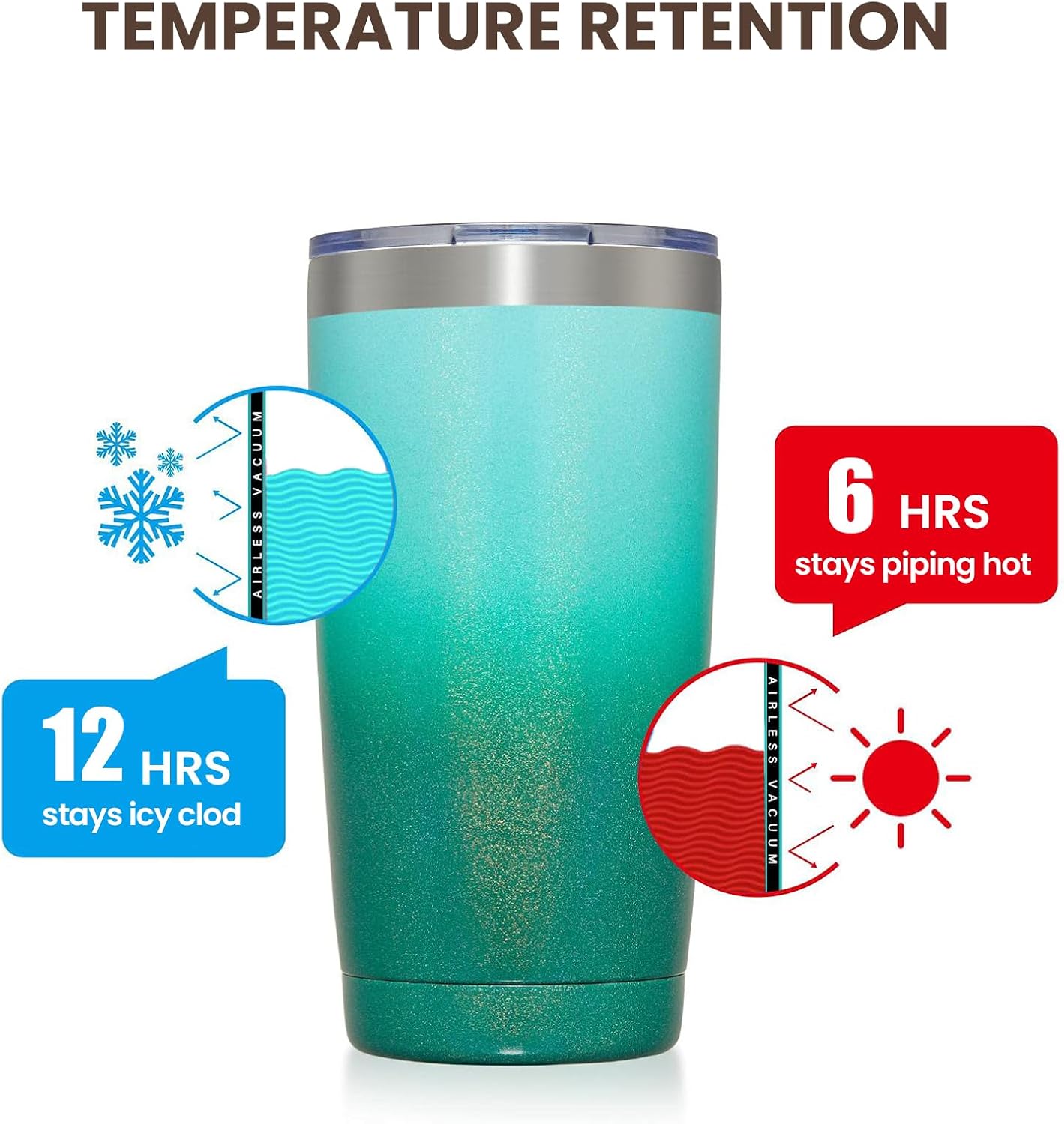 MEWAY 20oz Tumbler 4 Pack Double Wall Vacuum Insulated Travel Glitter Mug Bulk, Stainless Steel Tumblers with Lid and Straw, Powder Coated Coffee Cups for Woman(Gradient Green,Set of 4)