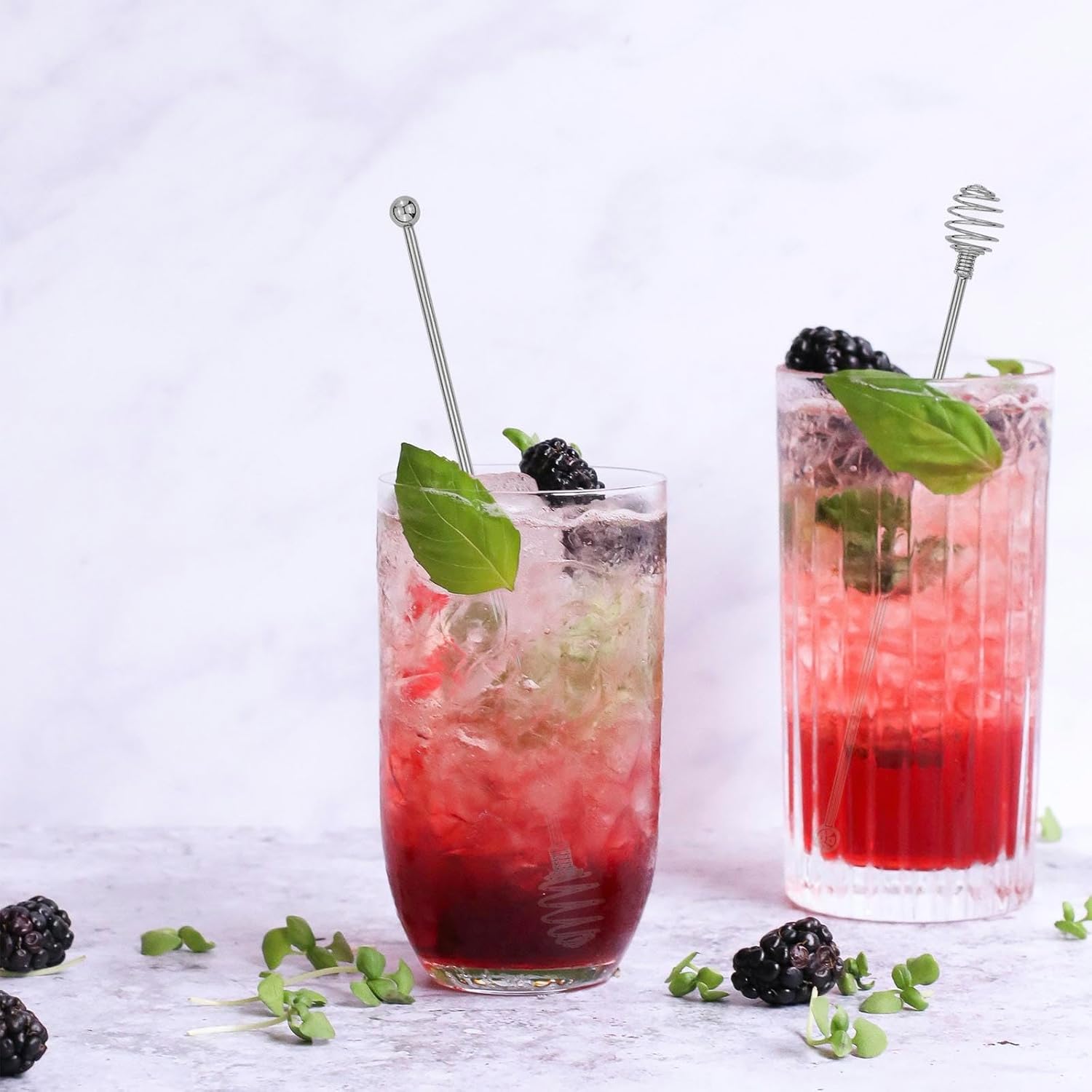 Coffee Stir Sticks,BURLIHOME Stainless Steel Swizzle Sticks 4Pcs Reusable Beverage Stirrers with Honey Shape