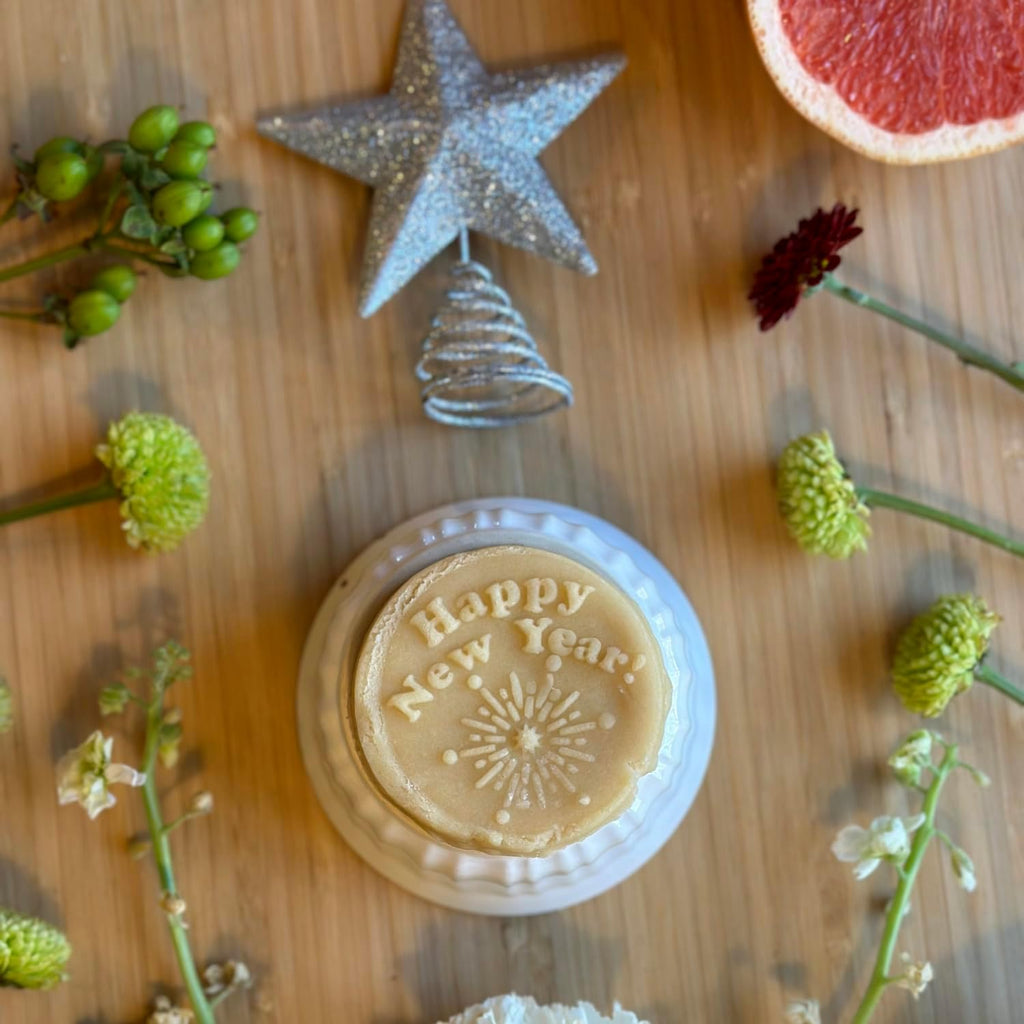 Wood Cookie Stamp, 2.5 Inch (Happy New Year CS-107)