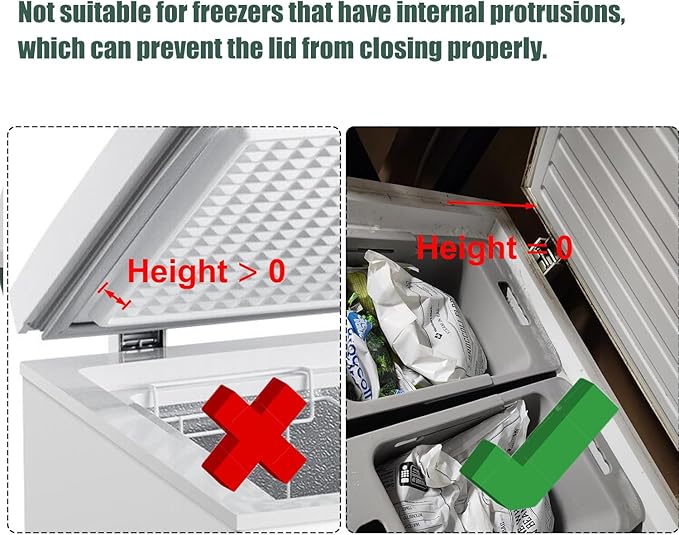 Yatmung Deep Freezer Organizer Bins Expandable - Freezer Baskets for Chest Freezer Adjustable - Freezer Storage Bins with Handle - Freezer Organization Accessories for Kitchen -Green, 2-PACK