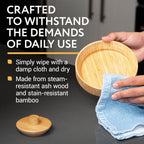 IMPRESA Coffee Pot Cover & Wooden Trivet Set - Chemex Compatible 6-Cup, 8-Cup Pour Over Carafe - Glass Maker Stand & Chemex Style Lid for Pour Over Coffee Systems