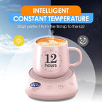Coffee Mug Warmer - Fastest Heating & Highest Temperature, Coffee Cup Warmer for Desk Auto Shut Off, 4 Temp Settings & 1-12H Timer, Smart Electric Beverage Warmer for Coffee, Tea (Pink)