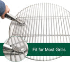 BBQ Ash Removal Tool Set for Big Green Egg Accessories, Kamado Grill Cleaning Tools Include Ash Rake and Ash Pan and Grill Grate Lifter(at+AP+GG)