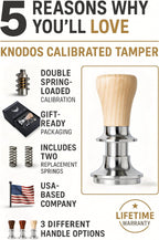 58.5mm Tamper Fits 58mm Portafilters Calibrated Auto-Leveling and Double Spring Loaded Design Stainless Steel Ripple Base Espresso Tamper with 20lb / 25lb / 30lbs Replacement Springs