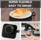 Oven Mitts and Pot Holders Set, Pack of 4, Heat Resistant Silicone Kitchen Mini Oven Mittens for 500 Degrees, Mini Oven Gloves and Hot Pads for Baking Grilling Barbecue Microwave Machine Washable