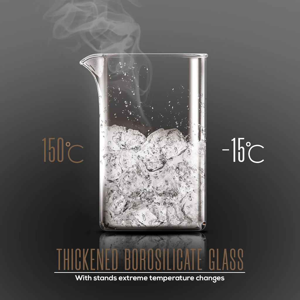 Utopia Kitchen 12 Ounce 0.35 Liter French Press Coffee Maker, Tea Maker, Travel Coffee Presses, Heat Resistant Thickened Borosilicate Coffee Pot for Camping Travel Gifts, Brown Pack of 1