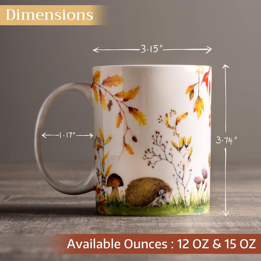 Maison d' Hermine Coffee Mug with Handles Fine Bone China Mugs Pack of One Tea Cups for Hot Beverages Cappuccino Latte Home Restaurant Office Perfect for Gift (Sous-Bois - Option 1, 12 Ounce)
