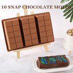 1 Inch Deep Chocolate Bar Mold, 3 Cavity Large Dubai Chocolate Molds, Thick Candy Bar Mould for Filling（3 Packs）