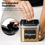 Shazo 9 PC Airtight Food Storage Containers - BPA Free Clear Plastic Snack & Spice Containers with Easy Lock Lids - Kitchen and Pantry Organization for Herbs, Coffee, Tea - 0.5L / 2.1 Cups