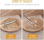 Pizza Oven Brush, 21" Brush and Stainless Steel Scraper for Pizza Stone, BBQ Grill Cleaning Brush Non Scratch Heat Proof Stainless Steel Bristles with Screwdriver for Pizza Oven and Accessories