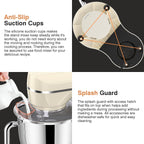 Mini Angel Stand Mixer,10-Speed Kitchen Electric Mixer,Tilt-Head Food Mixer with Dough Hook, Wire Whisk, Flat Beater, Stainless Steel Bowl (White2, 5QT)