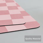 Checkered Dish Drying Mat for Kitchen Counter, Coffee Bar Station Accessories, Retro Cute Girly Pink Aesthetic Modern Absorbent Drainer Mat Kitchen Drying Mat Easy Clean, Coral 12" x 19"