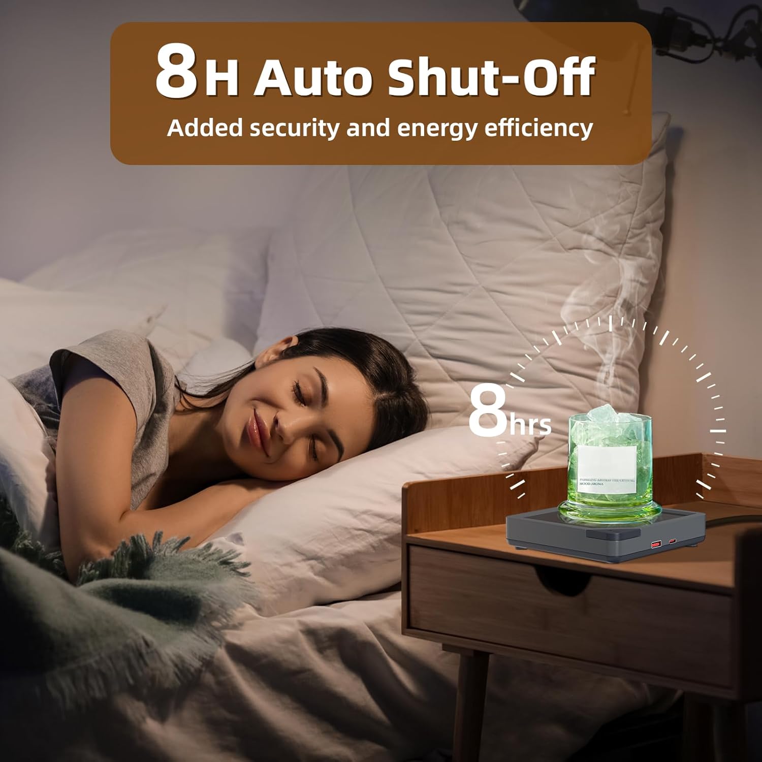 Coffee Mug Warmer with 2 USB Charging Ports: Auto Shut-Off Candle Wax Warmer - Heated Beverage Coffee Accessories for Home Office Desk - U1 Gray