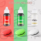 Gel Food Coloring for Cake Decorating - 3 Concentrated Assorted Food Color Edible Christmas Red Green White - Food Grade Dye for Easter Eggs Fondant Cookies Frosting Royal Icing Baking - 40g/Bottle