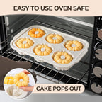 Mini Bundt Cake Pans for Baking, Silicone 6-Cavity Fluted Tube Cake Pan with Metal Reinforced Frame, Nonstick Baking Molds for Cupcake, Brownie, Donuts, Cornbread, Jello