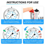 MEANLIN MEASURE 0~5000Psi Liquid Filled Pressure Gauge Stainless Steel 2.5" FACE DIAL 1/4" NPT 316 Stainless Steel Joint for WOG Water Oil Air Back Mount, with 2PCS Snaps