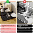 Silicone Coffee Mat - Removable Bar Mat with Concave and Convex Design, Leak-Proof and Non-Slip, Suitable for Use Under the Coffee Machine to Keep the Countertop Clean (Black24"x16")