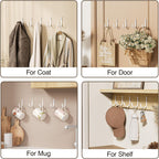 Wall Hooks for Hanging Towel/Coat - 22LB Screw in Metal Hanger Wall Mount, for Outdoor, Closet, Door, Bathrooms, for Backpack, Robe, White 20 Pack