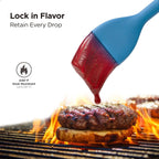 Kitchen Mama WaltzGrip Platinum Silicone Basting Pastry Brush: Set of 2 Heat-Resistant Brushes Utensils for Cooking, Baking, Grilling, Barbecue, and Spreading Oil, Butter, Egg - Dishwasher-Safe (Blue)