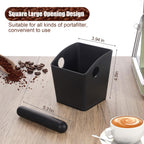 Espresso Knock Box - Shock-Absorbent Durable ABS Coffee Grounds Knock Box with Removable Detachable Knock Bar and Non-Slip Base for Father's Day Gift