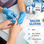 Hand-E Touch Blue Nitrile Disposable Gloves - Latex Free Medical Exam Gloves, Powder Free, Food Safe, Cooking