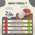 40oz Platinum Silicone Microwave Steamer Pot with Handle & Lid - Korea 100% Food-Grade Steamer Bowl, Heat-Resistant Cooker with Steam Holes, Easy Clean, Dishwasher Safe, Taupe Brown