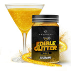 BeePoint Gold Edible Glitter for Drinks 15g - Food Grade, Vibrant Color Shimmer Powdered Dust for Drinks, Cocktails, Cake Decorating, Baking, Chocolates, Candy, Sweets, & Cookies - Vegan & Gluten Free