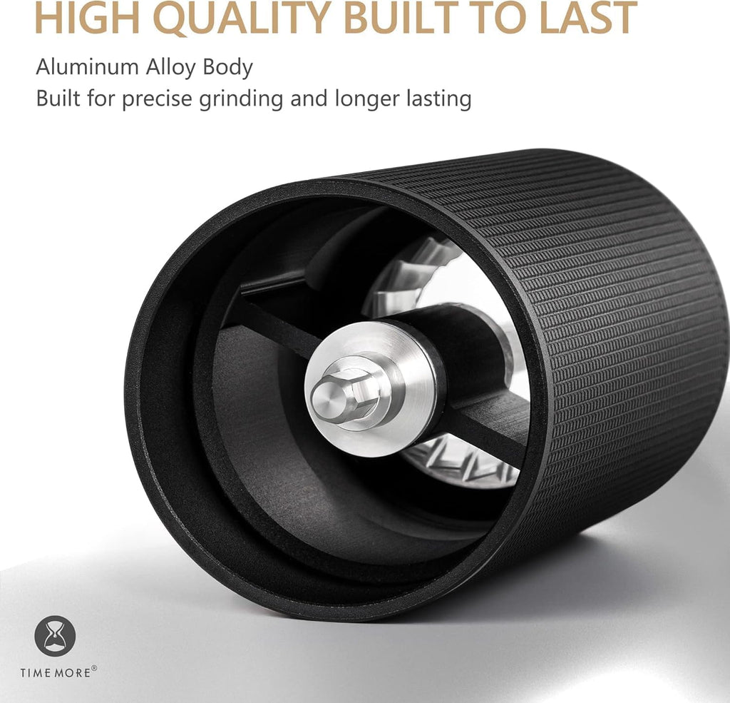 TIMEMORE Chestnut C3S PRO Manual Coffee Grinder - Compact with Foldable Handle, Adjustable Stainless Steel S2C Conical Burr for Espresso, French Press & More, Portable Coffee Grinder (Black)