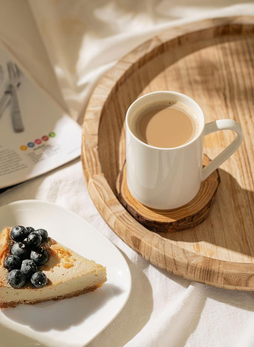 Sweese White Coffee Mug, Porcelain 11 Oz Coffee Mugs Set of 6, Ceramic Coffee Cups with Handle for Coffee, Tea, Cocoa, Cappuccino, Latte and Mulled Drinks