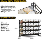 SpaceAid Spice Rack Organizer with 28 Spice Jars, 386 Spice Labels, Chalk Marker and Funnel Set for Cabinet, Countertop, Pantry, Cupboard or Door & Wall Mount - 28 Jars, 13.4" W × 10.8" H, White