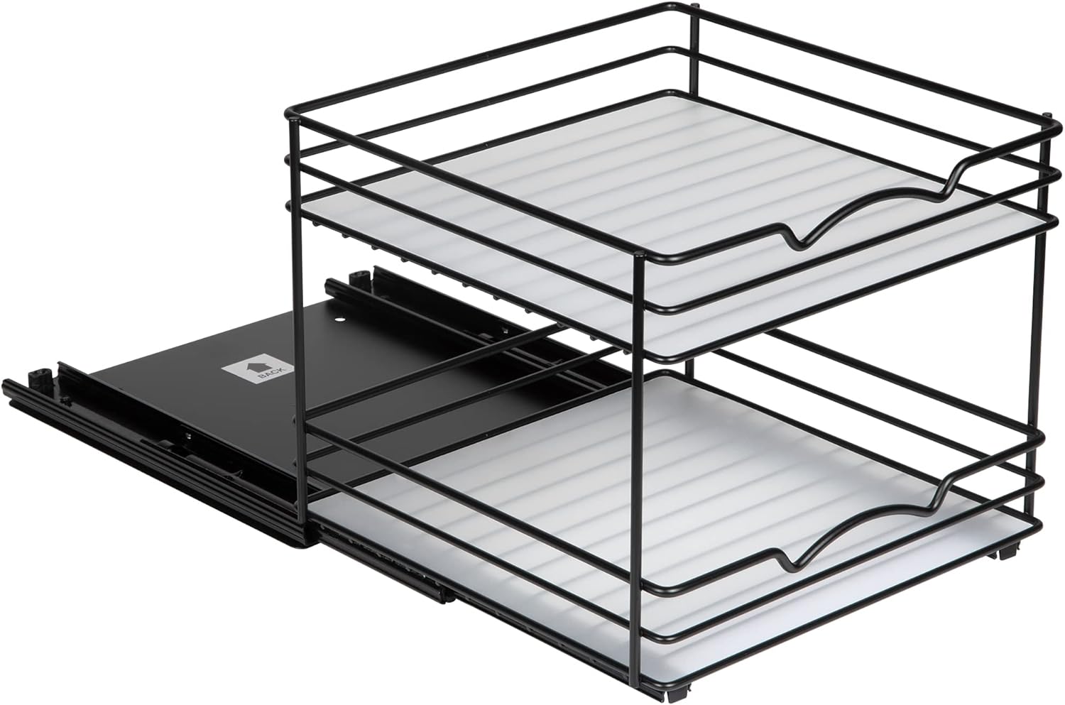 Pull Out Cabinet Organizer for Spices, Cans - Heavy Duty with Lifetime Limited Warranty- Pull Out Spice Rack- Cabinet Pull Out Shelf for Cans,Dishes, Etc, 20-3/8"Wx 10-1/2"D x 2-3/4” H, Black