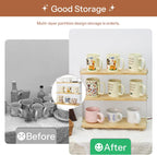 Coffee Mug Holder Wooden Cup Station Organizer 3 Tier Cup Holder for Coffee Bar Mug Display Rack for Countertop Mug Holder Shelf for Home Kitchen Pine Wood