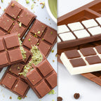Chocolate Bar Molds Deep Silicone Break-Apart Chocolate Nonstick Protein and Energy Thick Candy Bar Mold Wax Melt Mold 2 Pack (10 Snap)