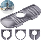 Faucet Mat for Kitchen Sink，6° Slope Sink Splash Guard，Splash Guard for Kitchen Sink，Kitchen Sink Splash Guard for Dish Soap Sponge Holder，Silicone Faucet Guard & Draining Mat-Purple