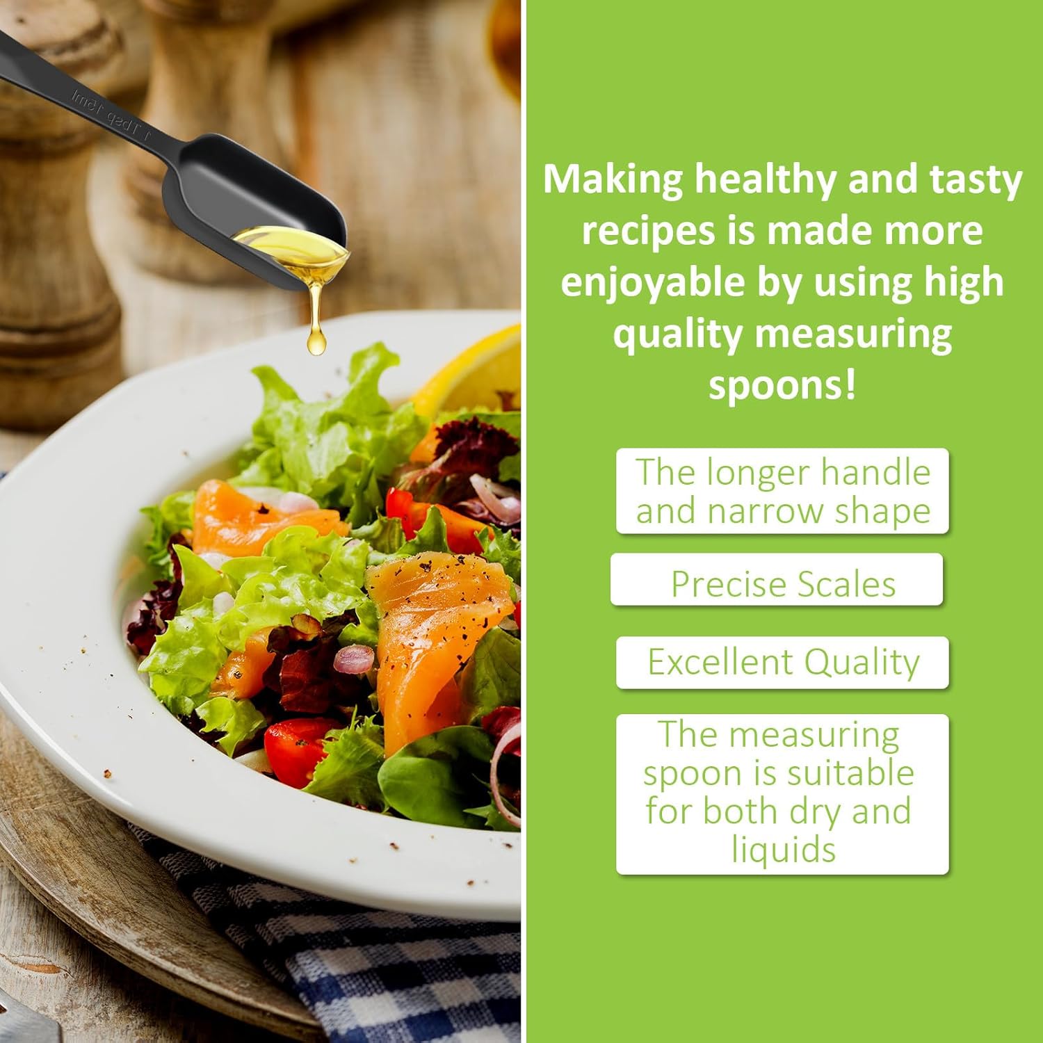 2 Pcs 1/4 Teaspoon(1.25 mL | 1/4 Tsp | 1/16 Tbsp | 1.25 cc | 1/32 oz) Stainless Steel Single Measuring Spoon, Long Handle Metal Measuring Spoon, Kitchen Gadgets for Cooking & Baking(Black)