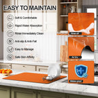 Dish Drying Mat for Kitchen Counter | Coffee Bar Mat for Countertops | Heat Resistant Drainer Mat with Non-slip Rubber Backed | Hide Stain Kitchen Absorbent Draining Mat | Orange 16"x20"