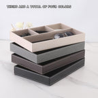 Desktop Glove Box, Nightstand or Dresser Organizer, Valet Tray, Entry Table Organizer, Dresser Storage Box,PU Leather Drawer Storage Decorative Trays.