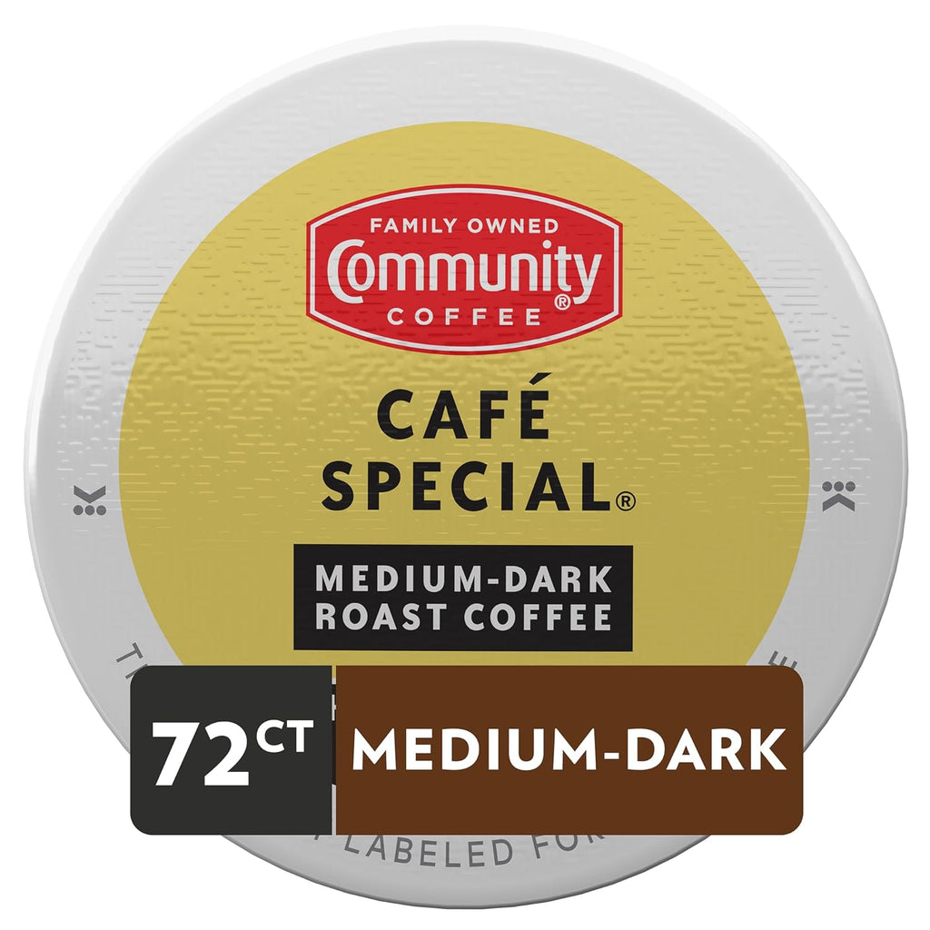 Community Coffee Cafe Special, Medium-Dark Roast, K-Cup for Keurig Brewers, 12 Count (Pack of 6)