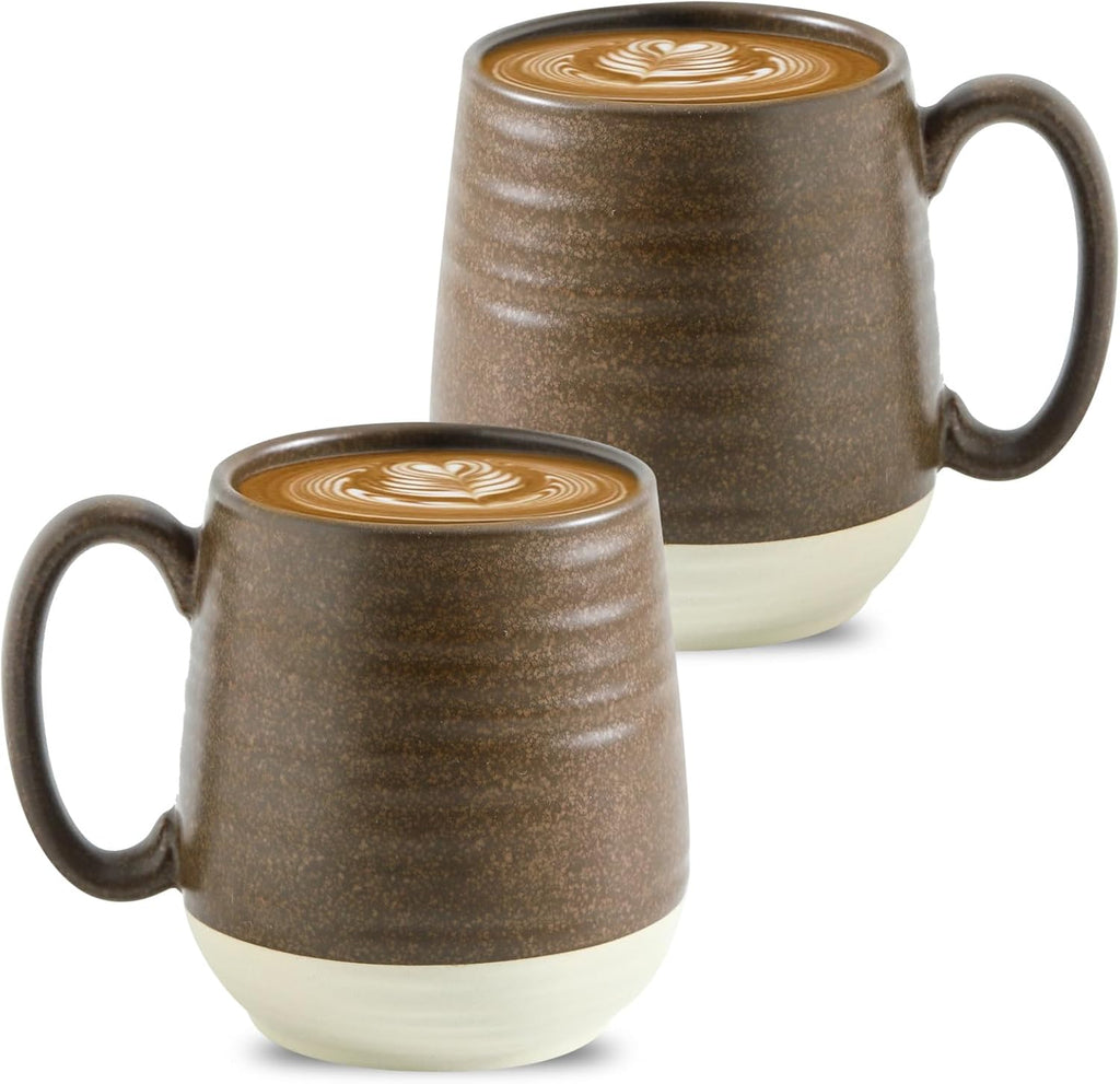 Hasense 20 oz Coffee Mugs, Large Tea Cups with Comfortable Handle Set of 2, Perfect for Coffee, Latte, Hot Cocoa, Dishwasher and Microwave Safe, Brown