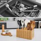 Extra Large Cooking Utensil Holder for Kitchen Counter Utensils Storage Organizer Caddy for Countertop Spatula Holder Big Utensil Crocks Jar Wicker Kitchen Tool Table Holders Decor Accessories