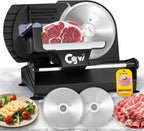 Meat Slicer, 220W Electric Deil Food Slicer with 2 Removable 7.5" Blades, 4/5" Adjustable Thickness, Food Slicer Machine for Home Cutting Meat Cheese Bread Vegetables, 110V CE