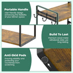 EsLuker.ly 2 Tier Coffee Mug Holder Station Bar Organize Countertop, Mug Cup Tree Rack for Kitchen Office, Storage Shelf with 12 Removable Hooks, Creat Stylish Coffee Corner