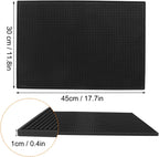 4 Pack Rubber Mats, 18" x 12" Black Bar Service Spill Mat for Countertop, Bartending, Efficient and Stylish Solution