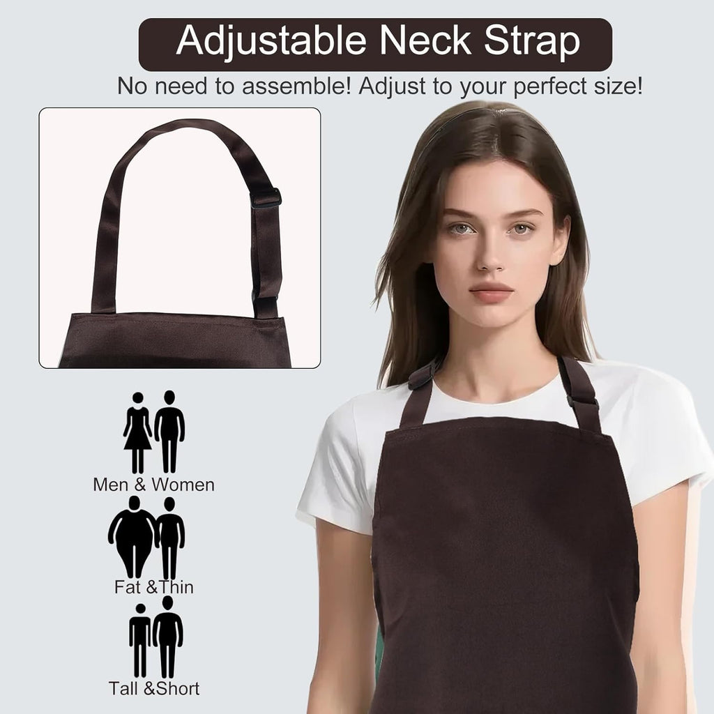 Kitchen Bib Apron for Women Men with Pockets Chef Art Aprons for Cooking Painting Pottery Ceramics