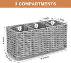 Ayiaren Grey Plastic Cutlery Silverware Holder Small Utensil Organizer Holders for Kitchen Counter Party Flatware Caddy Table Silverware Organizer Basket Spoon Knife Fork Holder Picnic Utensil Caddy