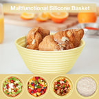 Silicone Banneton, Sourdough Bread Baskets (Set of 6, 5 Inch), Round Proofing Bread Bowls with Starter Kit, Bread Making Baking Supplies