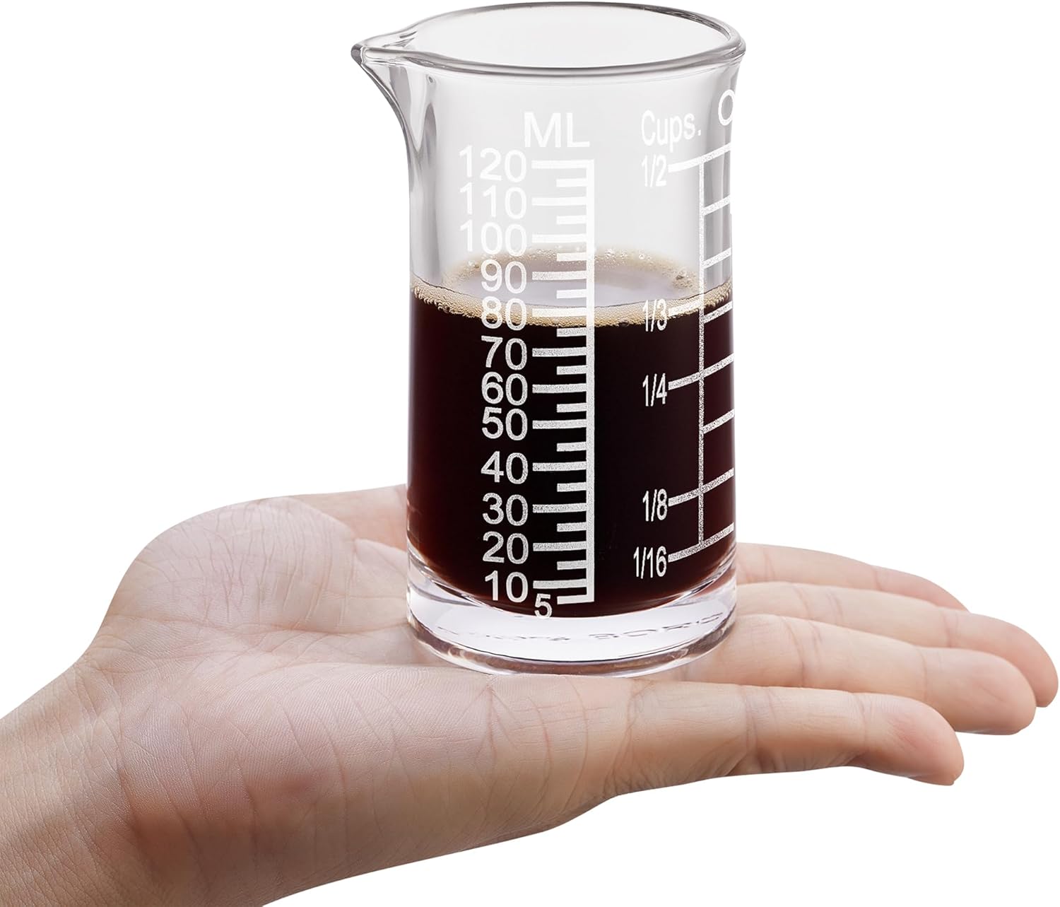 Ackers 4oz Etching Scale Glass Measuring Cup – Shot Glass with Ounce,Ml,Cups Markings for Kitchen & Bar