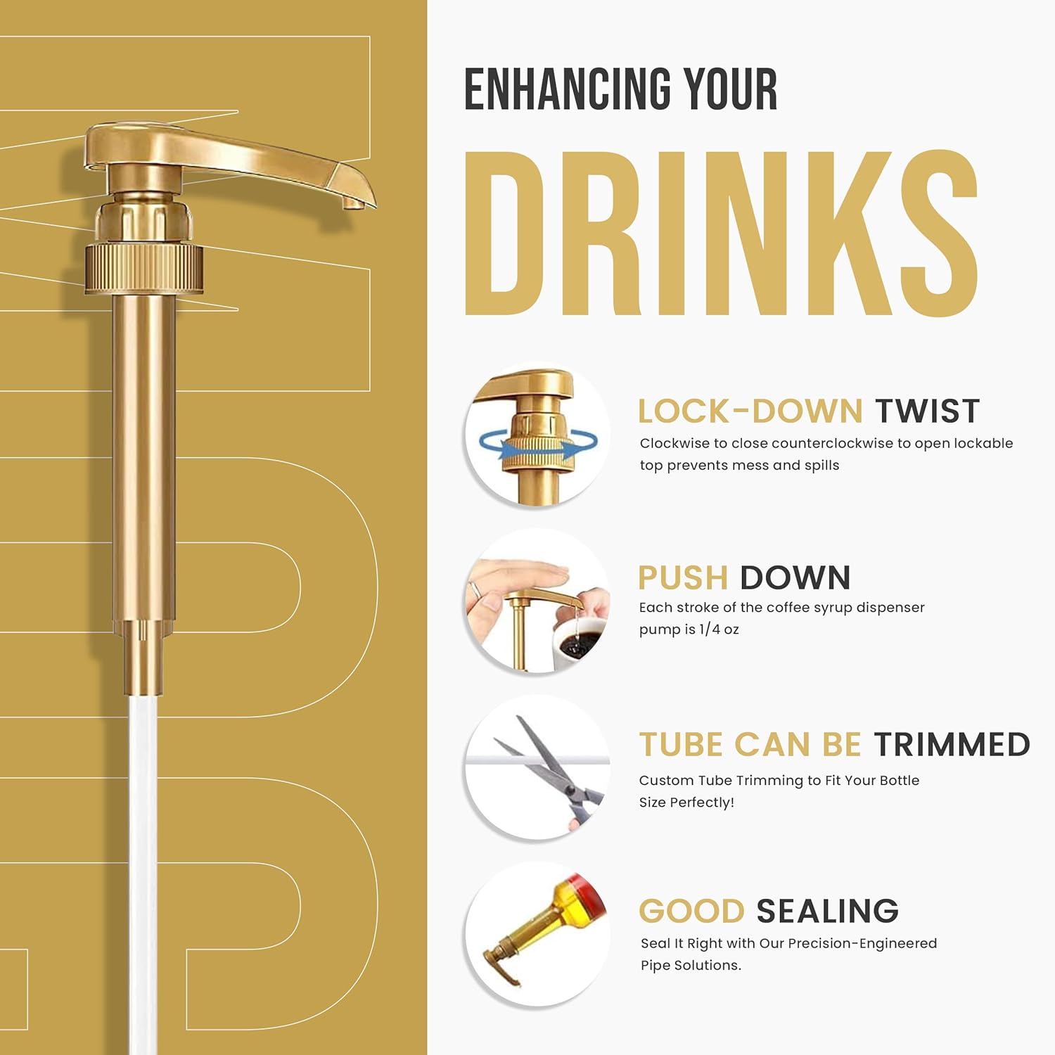 Jimoco® Syrup Pump Dispenser + Torani® Hazelnut Syrup, 25.4 oz - Coffee Syrup Pump & Flavoring Bundle