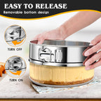 Dualshine 9 Inch Springform Cake Pan, Stainless Steel Cheesecake Pan, Round Nonstick Springform Pan with Removable Bottom, Cake Pan for Baking Cake Shop